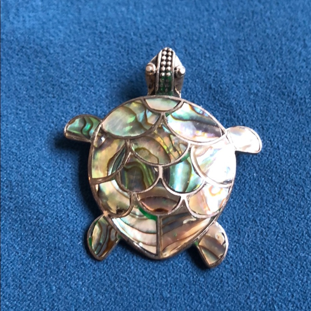 Turtle pendant/pin mother of pearl